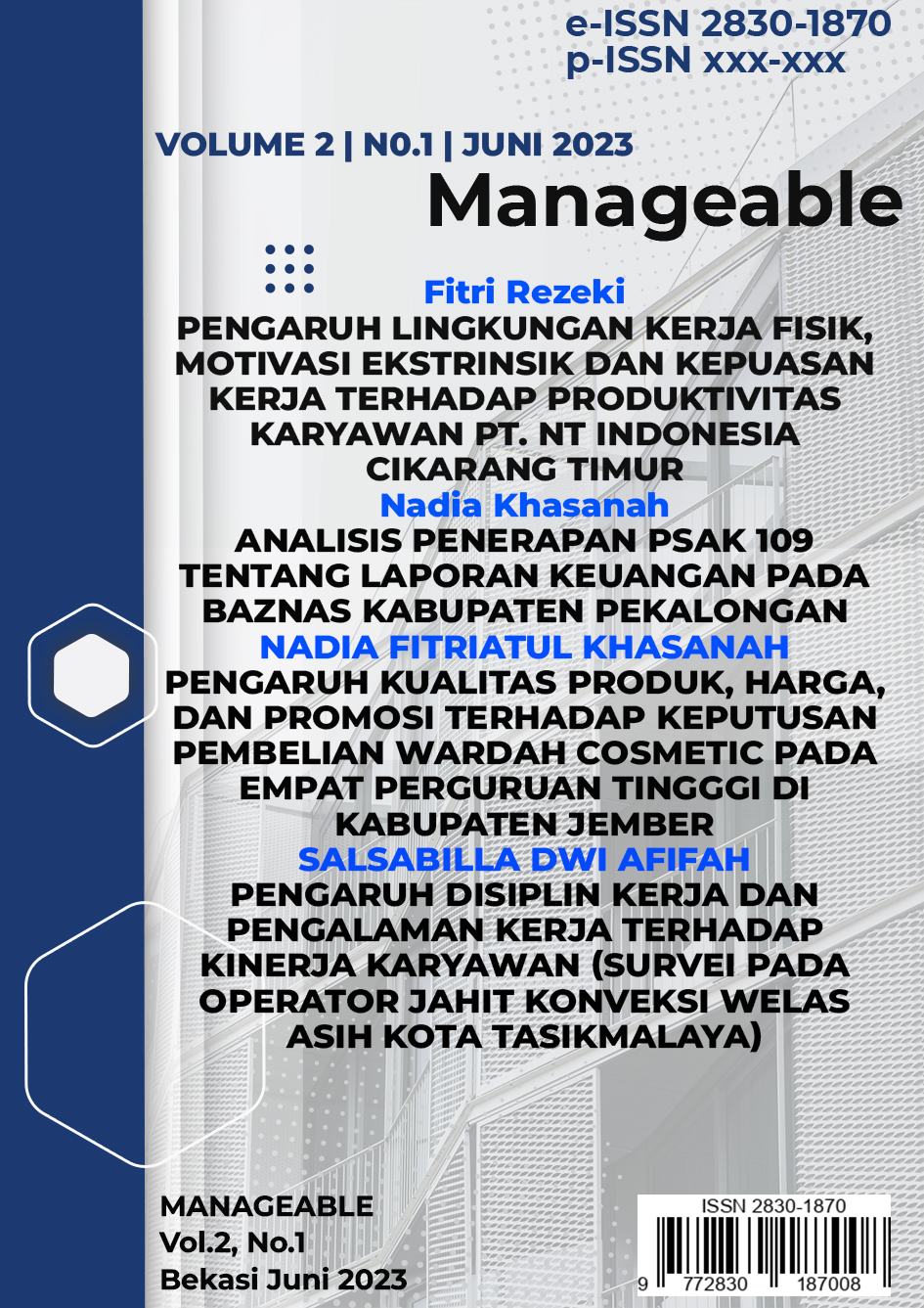 					Lihat Vol 2 No 1 (2023): Jurnal Manageable
				
